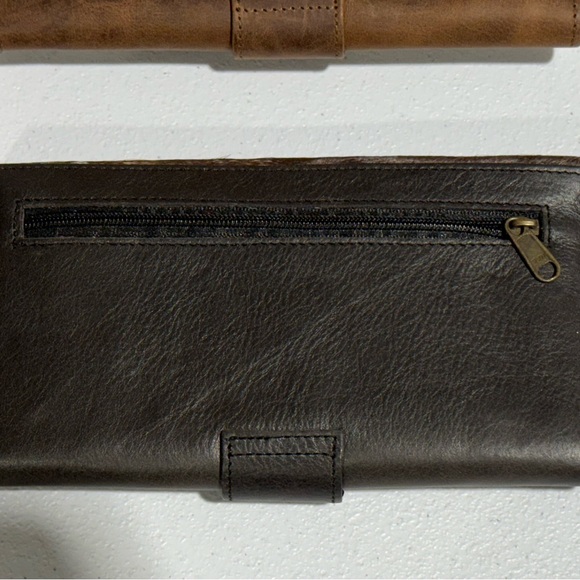 Lot Of 4 Women Western Style Cowhide Leather Clutch Hair On Leather Wallet -New - Picture 10 of 15